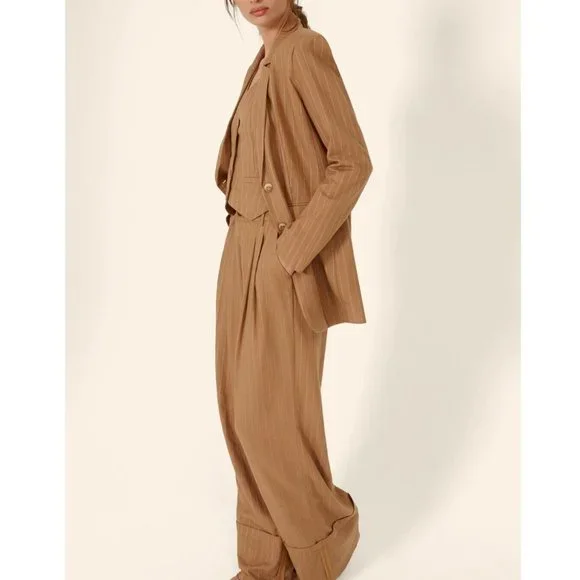 Nicholas Colbie Striped Linen Vest Sz6 - Picture 4 of 8